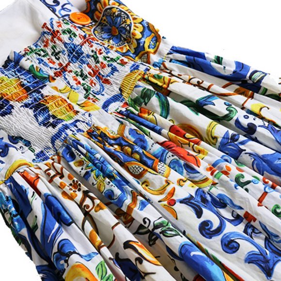 Extremely high-end Majolica dress (unbranded) - Picture 4 of 9